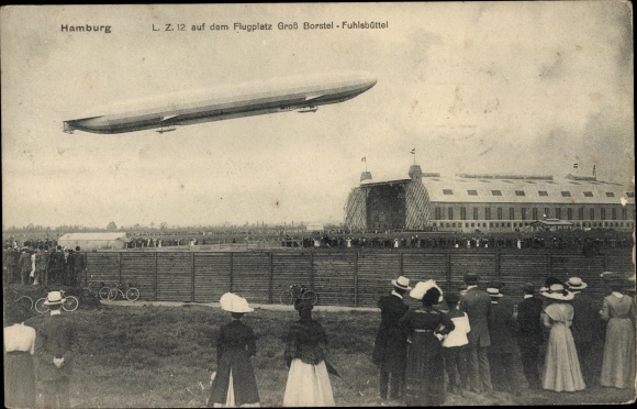 PC Hamburg, Zeppelin airship LZ 12 at the Groß Borstel Fuhlsbüttel airfield, airship hall