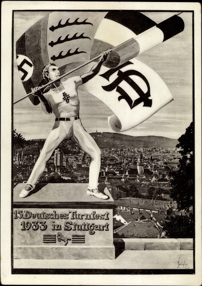 Ak Stuttgart in Baden Württemberg, 15. Deutsches Turnfest 1933, Stadtansicht