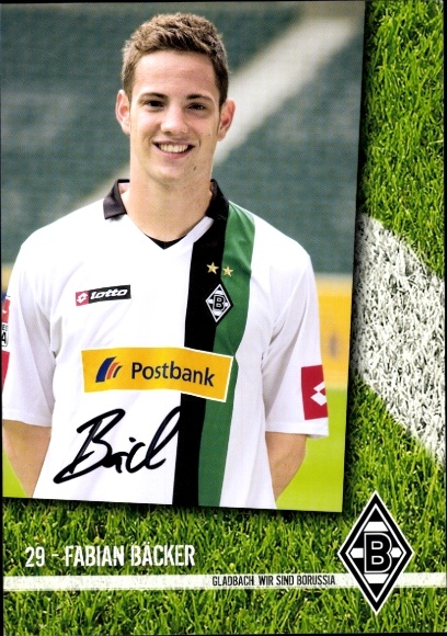 Autogrammkarte Fußballer Fabian Bäcker, Borussia Mönchengladbach, Autogramm