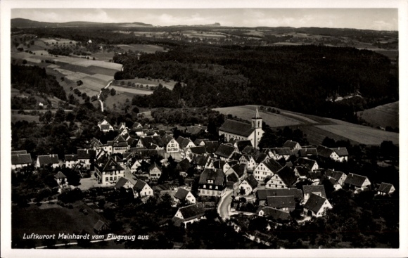 Postcard Mainhardt in Württemberg, aerial photograph