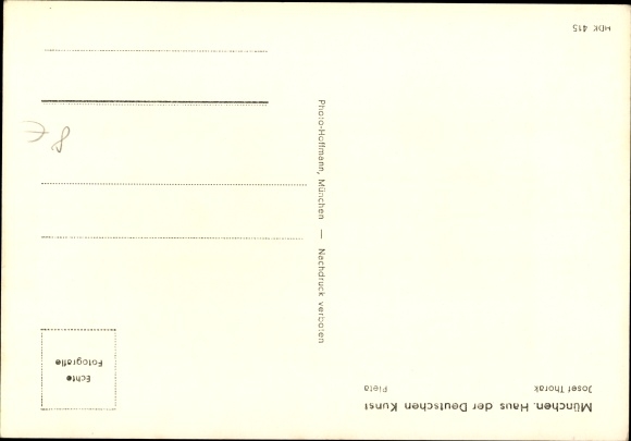Postcard plastic by Josef Thorak, Pieta, dying, HDK 415