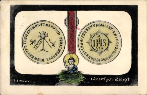 Künstler Ak Glückwunsch Weihnachten, Eucharistie, Jesuskind