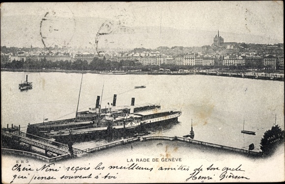 PC Genève Geneva Switzerland, La Rade, steamer