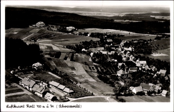 Postcard Rodt Loßburg in the Black Forest, climatic health resort Rodt, Black Forest, aerial photograph, landscape, houses