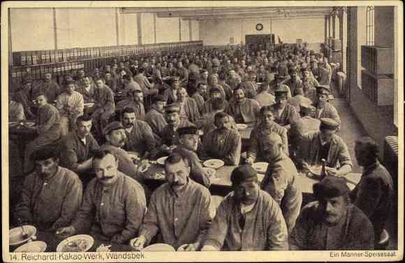 PC Hamburg Wandsbek, Reichardt cocoa factory, men&#39;s dining room, workers