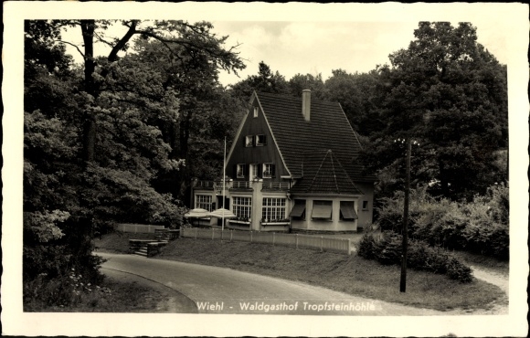 Postcard Wiehl in the Oberberg district, forest inn stalactite cave