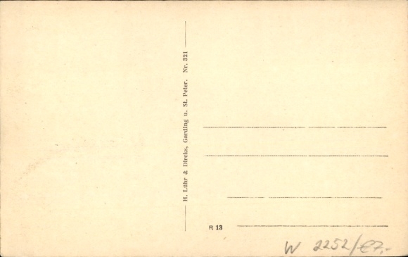 Postcard Hauberg Witzwort in North Friesland, Eiderstedt farm, thatched roof