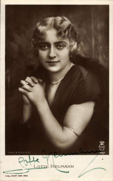 PC actress Lotte Neumann, portrait, Ross Verlag 340/1