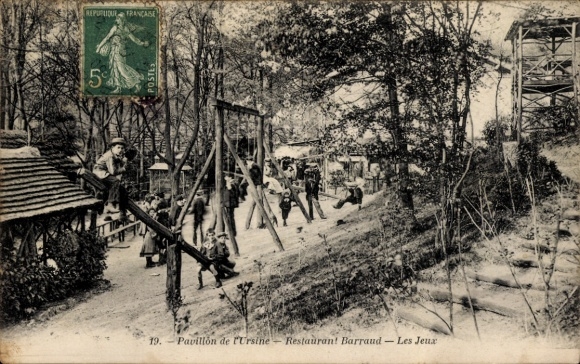 CPA Hauts de Seine, Pavillon de l'Ursine, Restaurant Barraud, Les Jeux