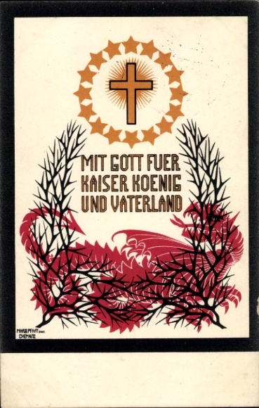 Artist Postcard With God for Emperor King and Fatherland, for the German, Austrian and Hungarian house