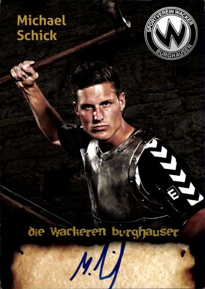 Autogrammkarte Fußballer Michael Schick, SV Wacker Burghausen, Autogramm