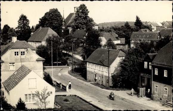 Ansichtkaart Lawalde in de Lausitz, straatdeel