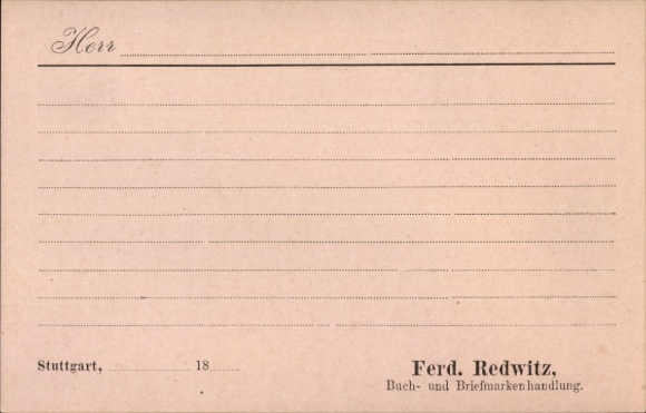 Postwaardestukken Ak Ferdinand Redwitz, boek- en postzegelverkoop