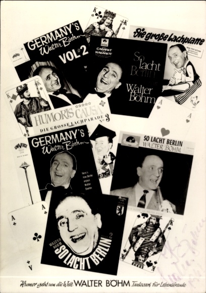 Ak Sänger Walter Böhm, Humor geht um die Welt
