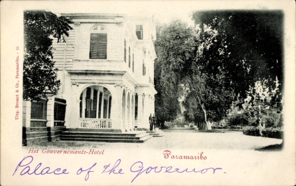 Postcard Paramaribo Suriname, Het Gouvernements-Hotel