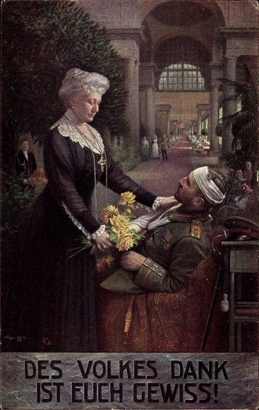 Artist PC Fischer, The people are sure to thank you, Empress Auguste Viktoria visits the hospital