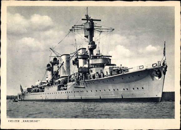Postcard Deutsches Kriegsschiff, Karlsruhe, Kreuzer