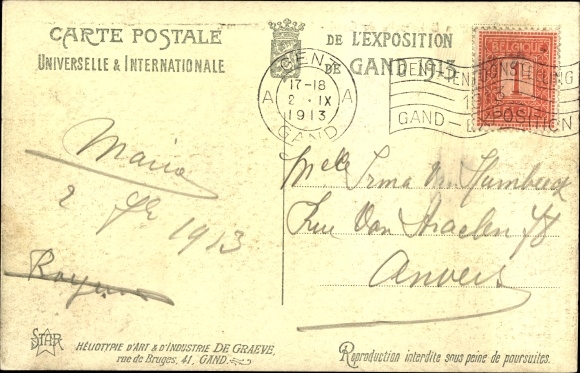 Postcard Gand Gent East Flanders, Exposition Internationale 1913, Panorama