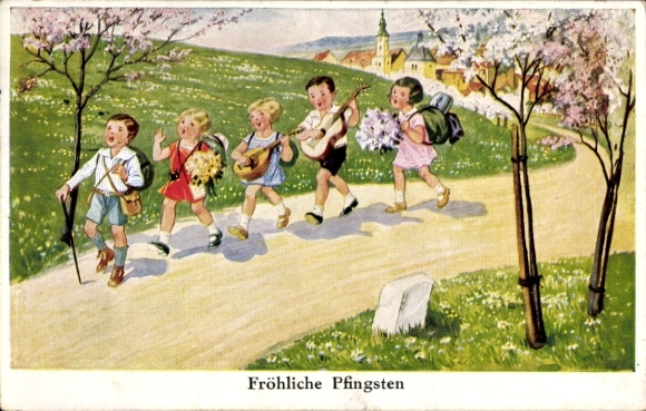 Ak Glückwunsch, Pfingsten, Kinder