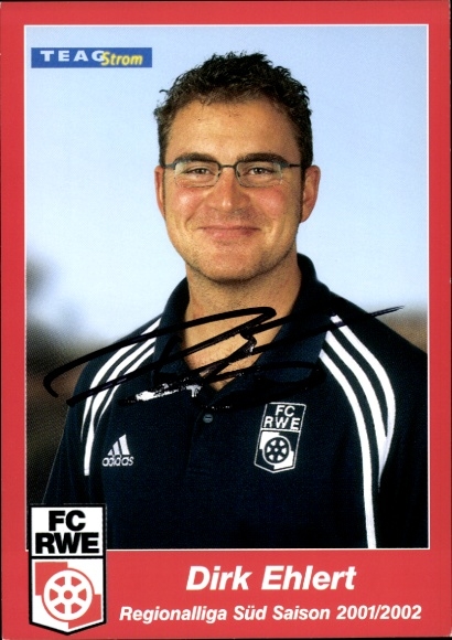 Autogrammkarte Physiotherapeut Dirk Ehlert, FC Rot-Weiß Erfurt, Autogramm