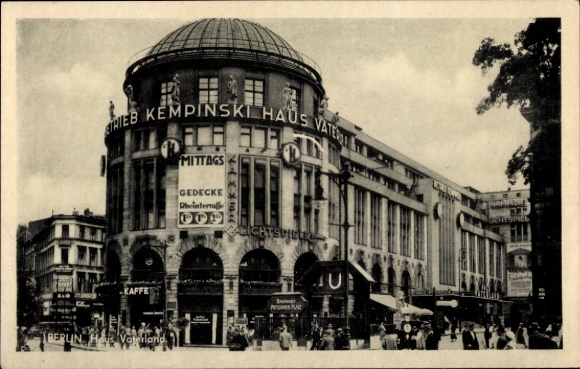 Ak Berlin Tiergarten, Kempinski Haus am Potsdamer Platz, U Bahnhof, Haus Vaterland