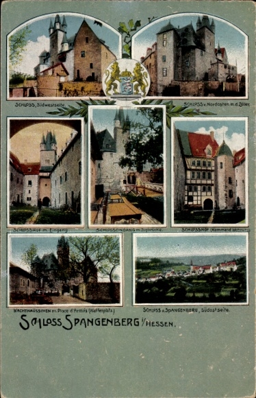 Postcard Spangenberg in Hessen, castle, partial view