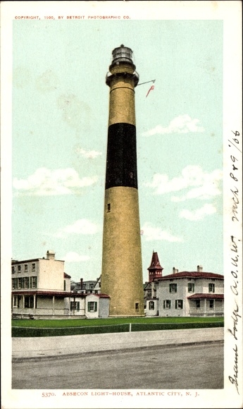 Postcard Atlantic City New Jersey USA, Absecon Light House
