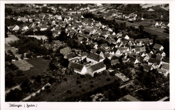 Postcard Ittlingen im Kraichgau, aerial photograph