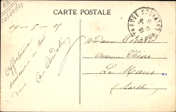 Postcard Orbec Calvados, The Station