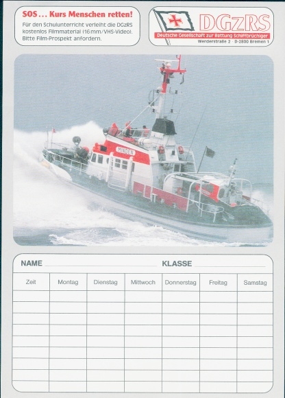 Timetable DGzRS, sea rescue boat