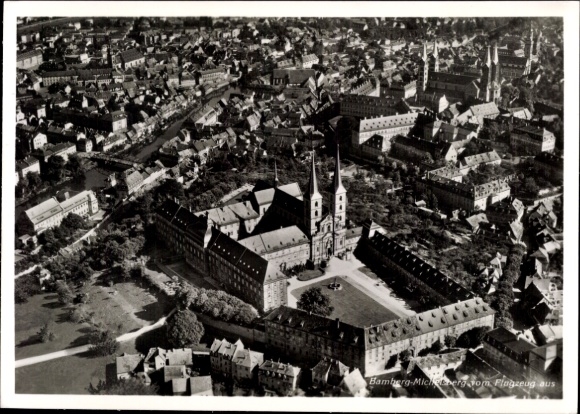 Postcard Bamberg in Upper Franconia, aerial photograph