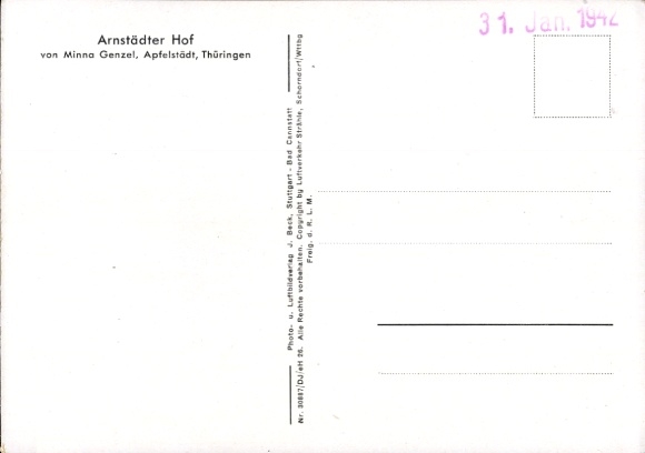 Postcard Apfelstädt in Thuringia, Arnstädter Hof, aerial photograph