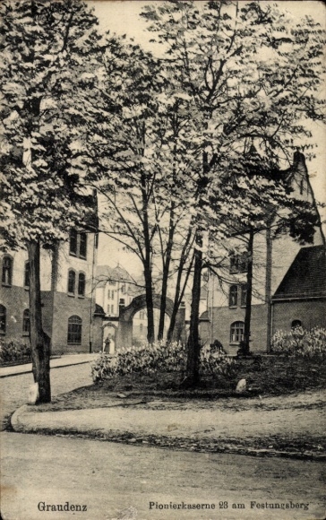Ak Grudziądz Graudenz Westpreußen, Pionierkaserne 23, Festungsberg