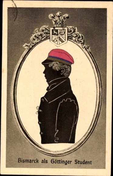 Paper cutting Studentika Postcard Bismarck as a Göttingen student
