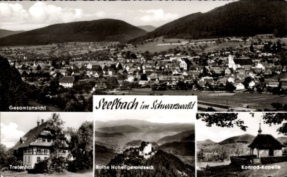 Ak Seelbach im Schwarzwald Baden, Gesamtansicht, Seelbach, Tretenhof, Ruine Hohengeroidseck, Konr
