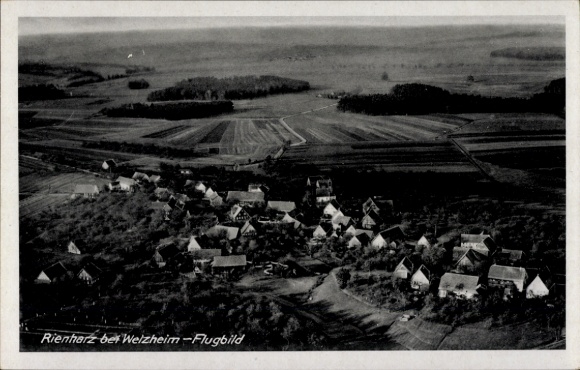 Postcard Rienharz Pfahlbronn Alfdorf in Württemberg, aerial photograph