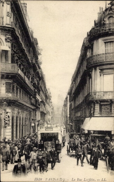 Postcard Paris IX, Rue Laffitte