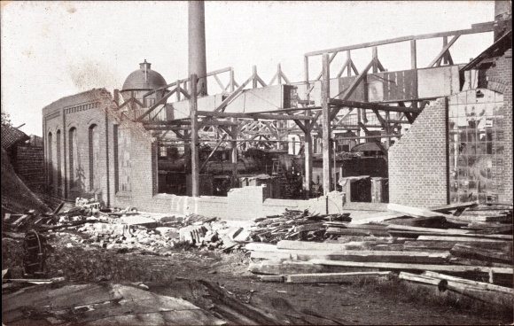 Postcard Furth Chemnitz in Saxony, ruins of the boiler houses, storm disaster 1916
