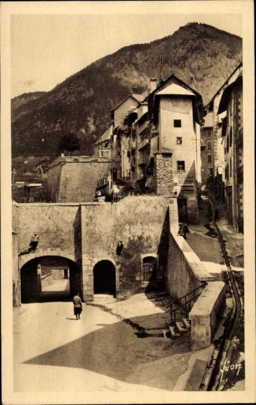 Postcard Briançon Briancon Hautes-Alpes, city view, mountain landscape, architecture, street