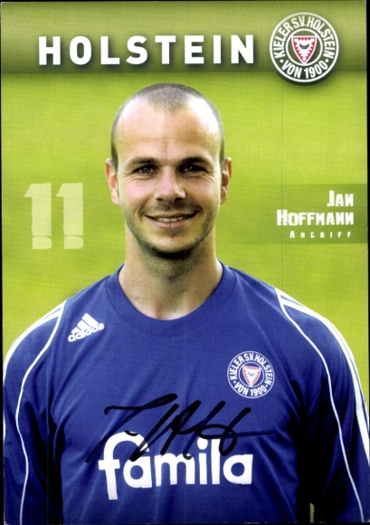 Autograph card footballer Jan Hoffmann, Holstein Kiel, autograph