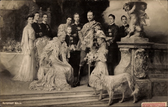 Artist Postcard Keller, Ferdinand, German Imperial House under Kaiser Wilhelm II, Greyhound