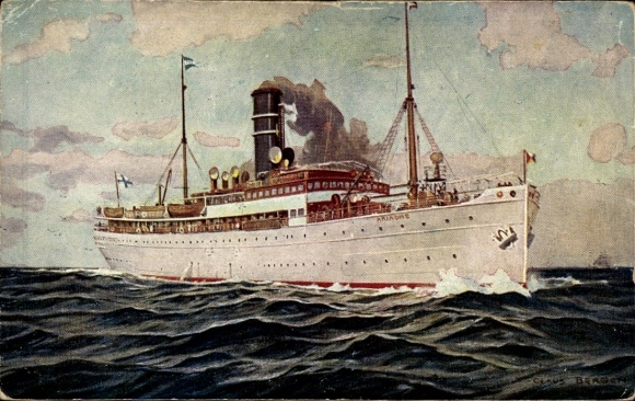 Kunstenaar Ak stoomboot SS Ariadne, Finland Stoomvaart Maatschappij