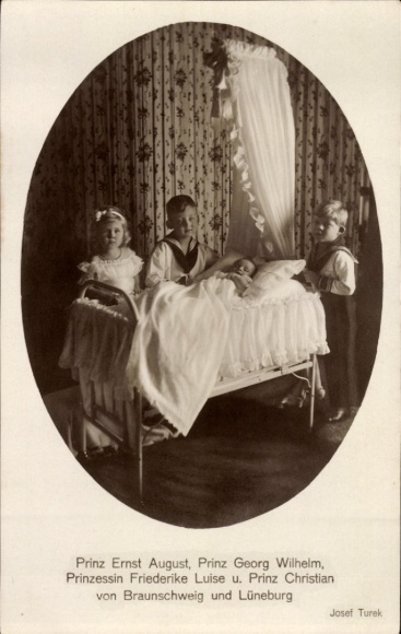 Ak Erbprinz Ernst August von Braunschweig, Prinz Georg Wilhelm, Friederike Luise, Christian