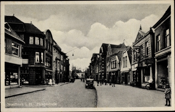 Ak Nordhorn in der Grafschaft Bentheim, Hauptstraße, Hotel