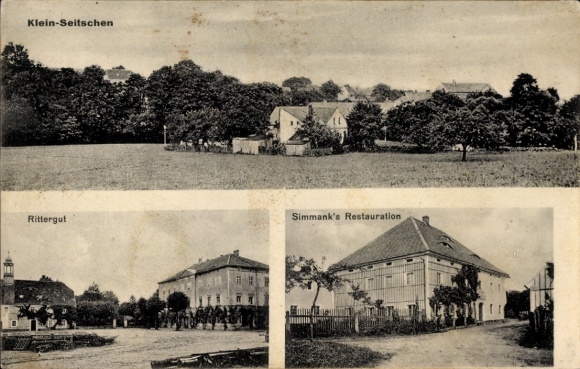 Ak Klein Seitschen Göda in Oberlausitz, gedeeltelijk uitzicht, landhuis, Simmank's Restaurant