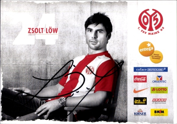 Autograph card footballer Zsolt Löw, 1. FSV Mainz 05