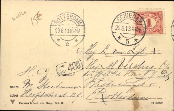 Postcard Schiedam South Holland The Netherlands, Wachtlokaal RETM, tram