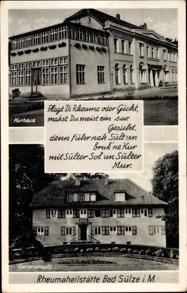 Postcard Bad Sülze in Mecklenburg, Kurhaus, garden view, rheumatism sanatorium