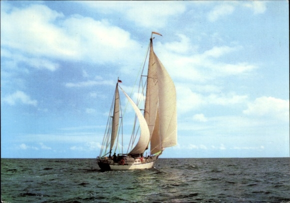 Postcard sailing yacht on the Baltic Sea