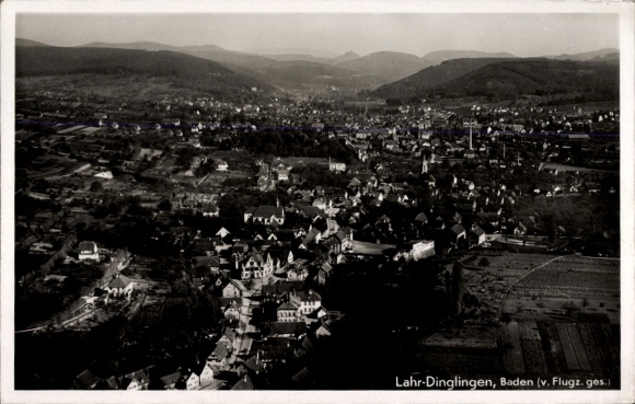 Postcard Dinglingen Lahr in the Black Forest, aerial photograph